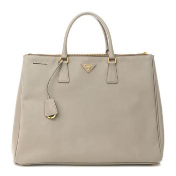 PRADA Saffiano Lux Extra Large Galleria Double Zip Tote Argilla 